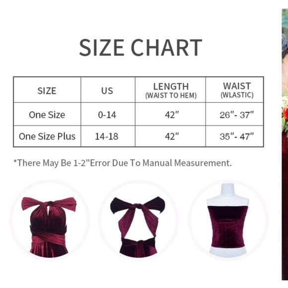 Velvet Infinity Dress with Bandeau - One Size Plus - Picture 4 of 4